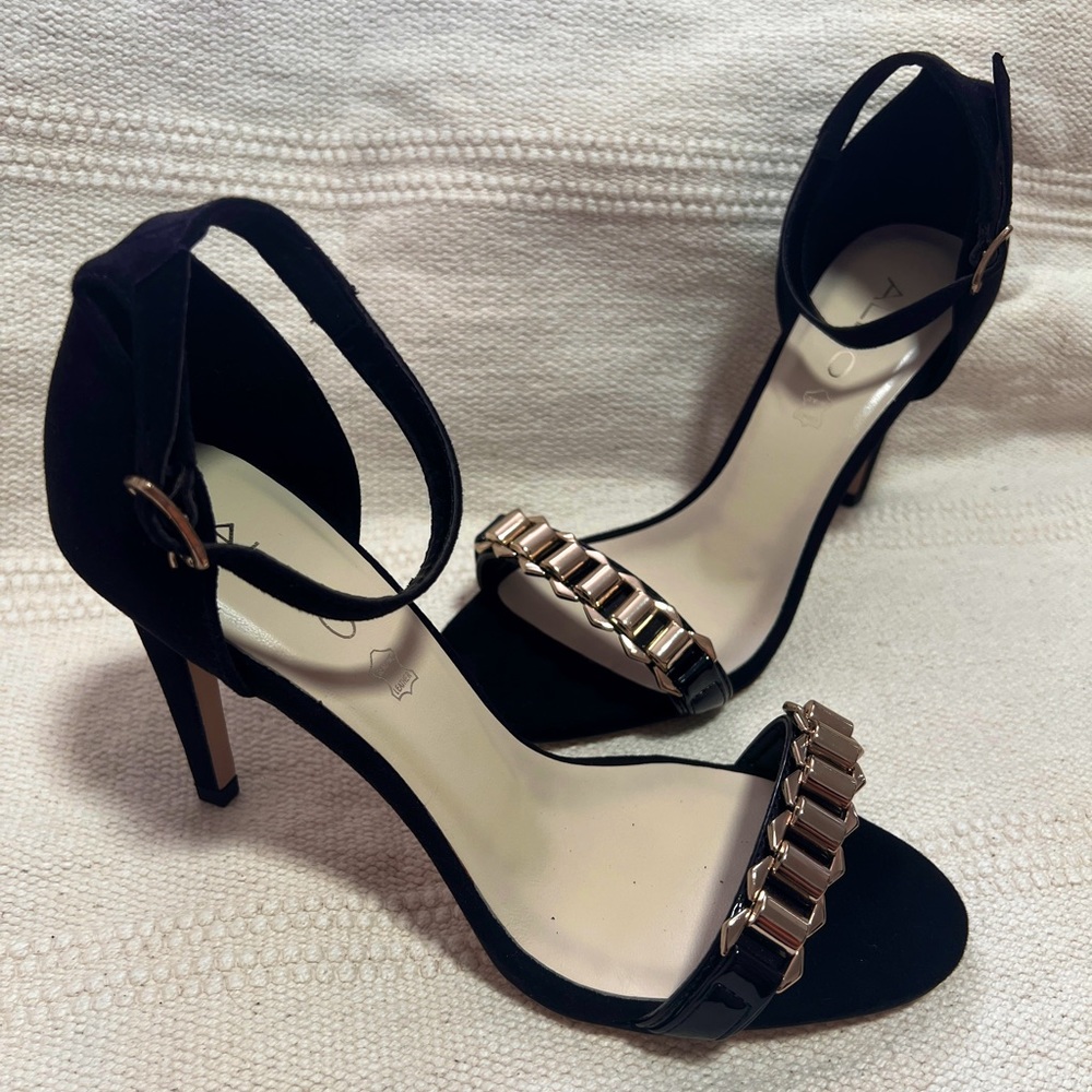 ALDO Genuine Leather 3 inch Heels with Gold Hardware - Size 7